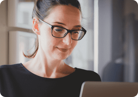 Woman working on her computer